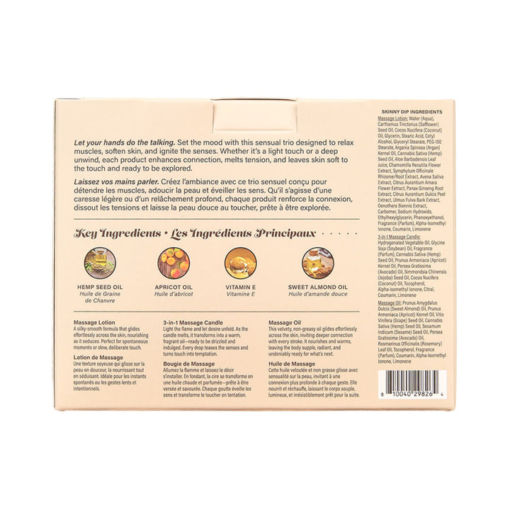 Earthly Body Hemp Seed Massage in a Box Gift Set Skinny Dip