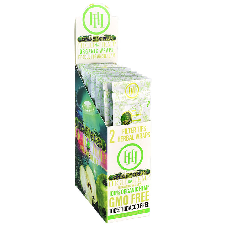 25PC DISP - High Hemp Organic CBD Wraps - 2pk - Headshop.com