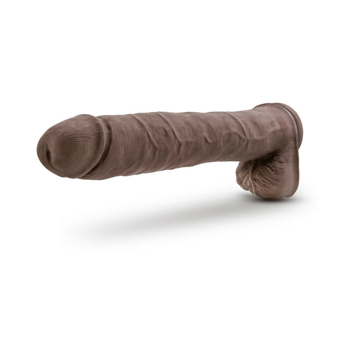 Au Naturel Daddy 14 in. Posable Dual Density Dildo with Balls Brown - Headshop.com