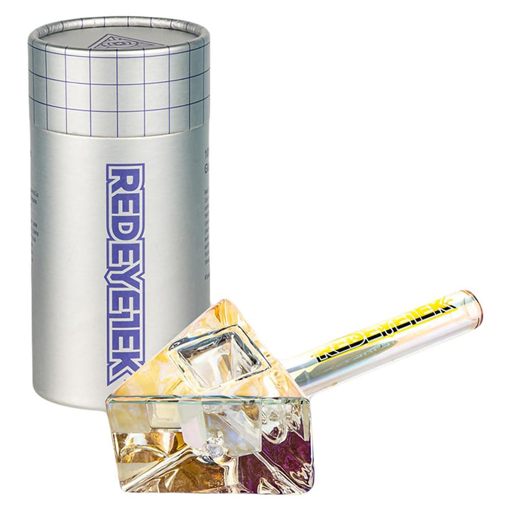 Red Eye Tek Terminator Finish Infinity Bowl Triangle Glass Hand Pipe - Headshop.com