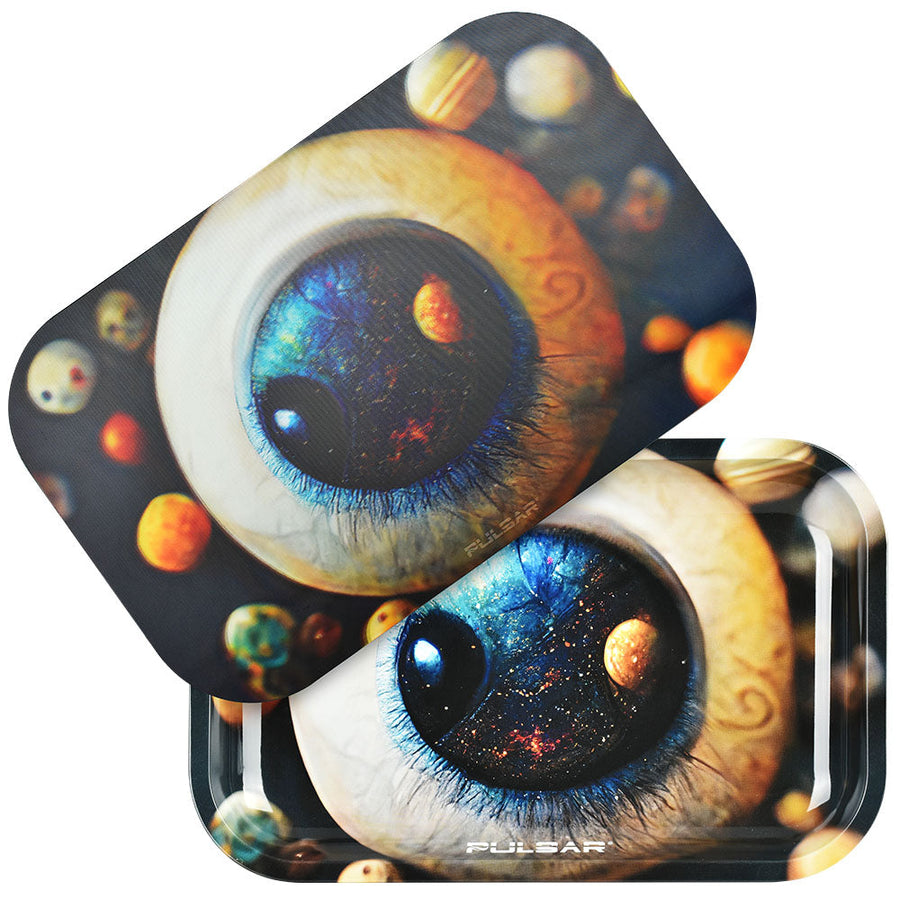 Pulsar Metal Rolling Tray w/ 3D Lid - 11"x7"/Planet Watcher - Headshop.com