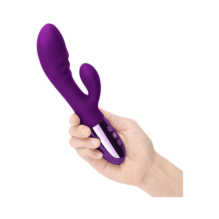 Le Wand Blend Rechargeable Double-Motor Silicone Rabbit Vibrator Dark Cherry - Headshop.com