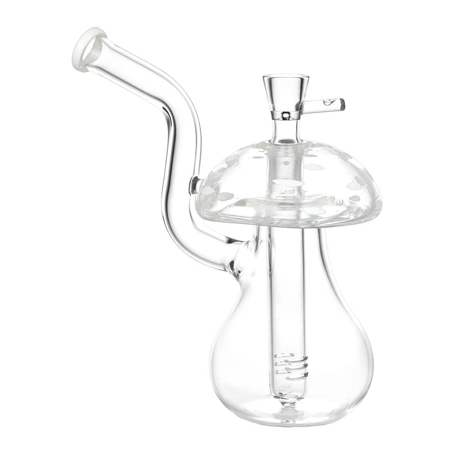 Clear Mushroom Glass Water Pipe - 6.5" / 14mm F - Headshop.com