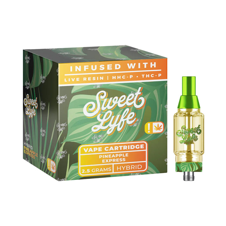Sweet life 2.5ml Vape Cartridges Infused with Live Resin HHC-P+THC-P - Pineapple Express - Hybrid - Headshop.com