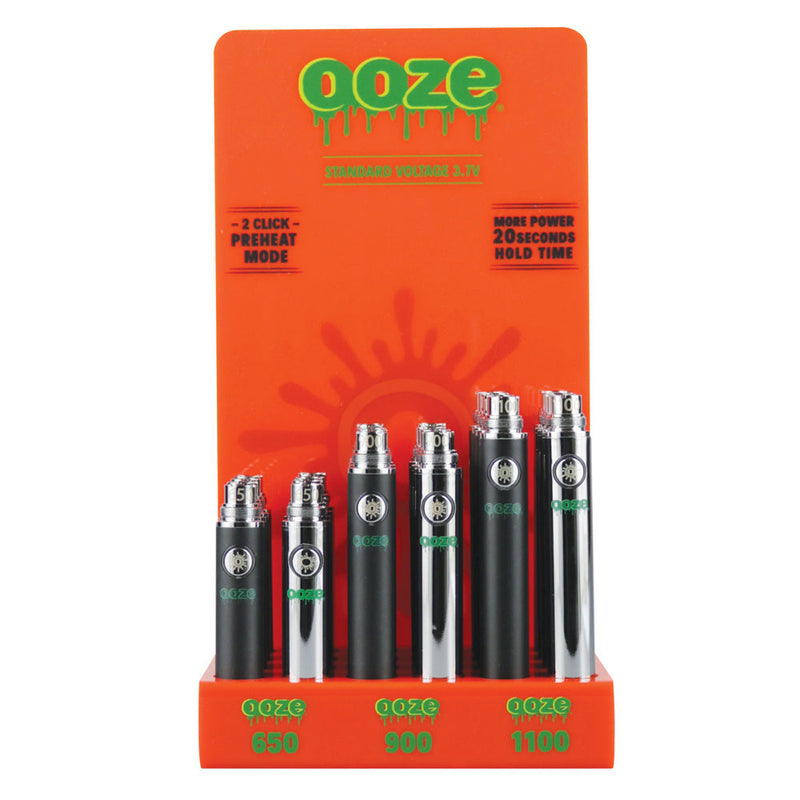 Ooze Standard Voltage Battery - Assorted Sizes - 24PC DISPLAY - Headshop.com