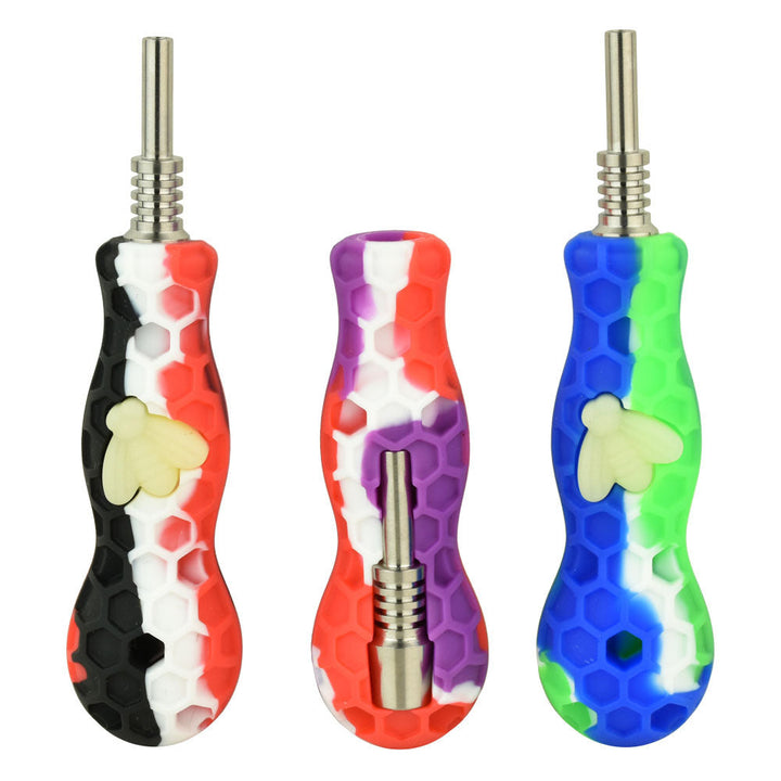 Glow Bee Silicone Vapor Straw Titanium Tip-4.25"/Colors Vary - Headshop.com