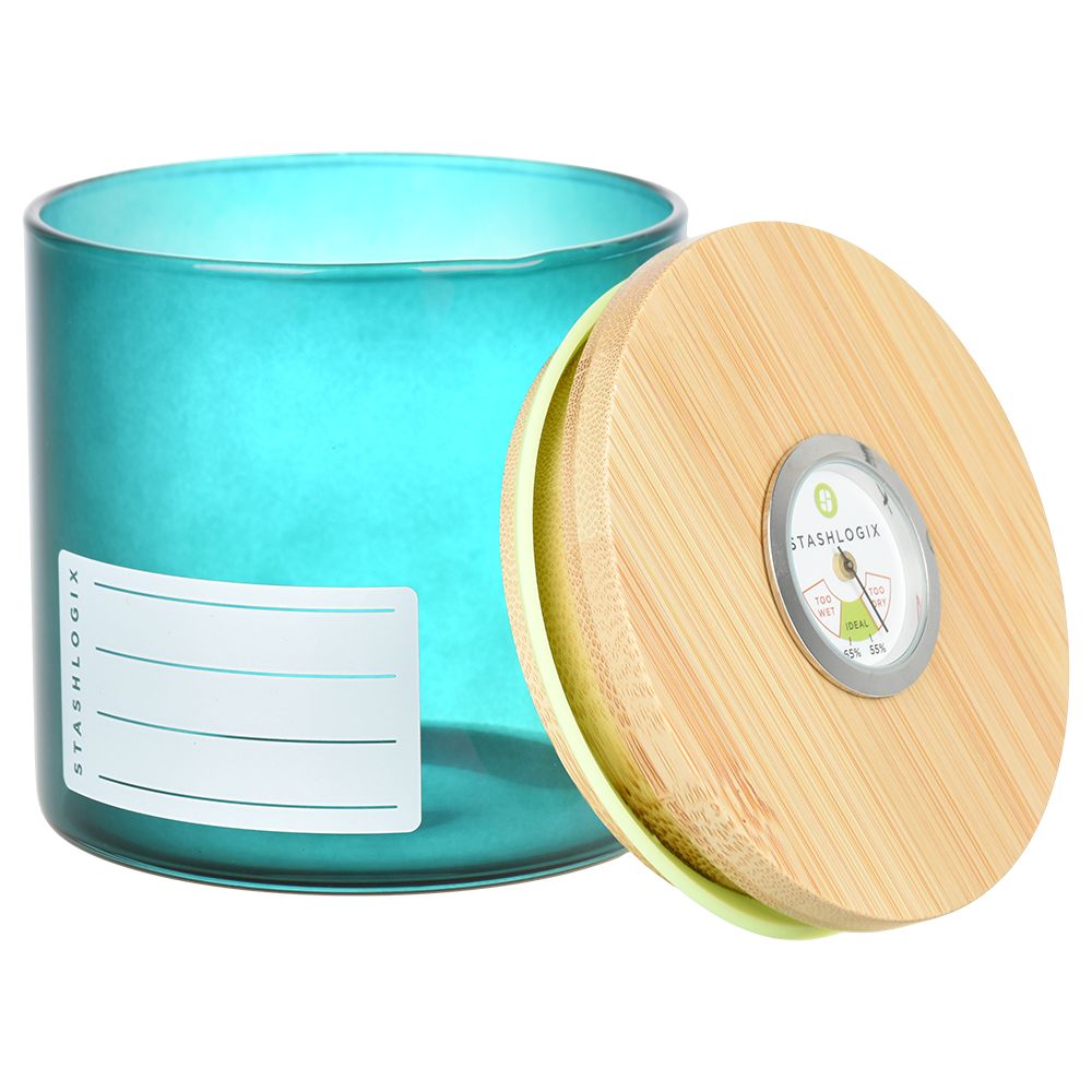 Stashlogix Bamboo Lid SmartJar w/ Analogue Humidity Sensor - Headshop.com