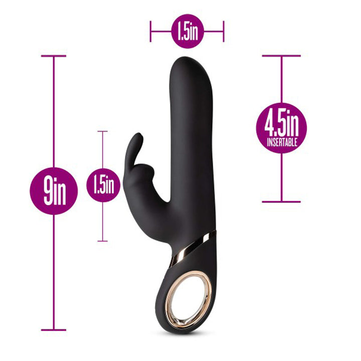 Blush Lush Victoria Rechargeable Silicone Rabbit Vibrator Black - Headshop.com