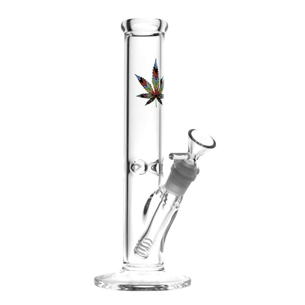 Rainbow Hemp Leaf Water Pipe - 10" / 14mm Female - Headshop.com