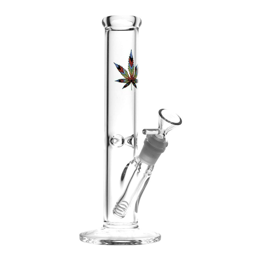 Rainbow Hemp Leaf Water Pipe - 10" / 14mm Female - Headshop.com