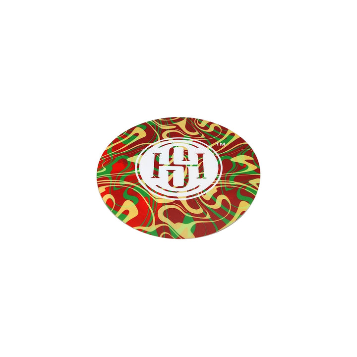High Society Round Dab Mat - Rasta - Headshop.com