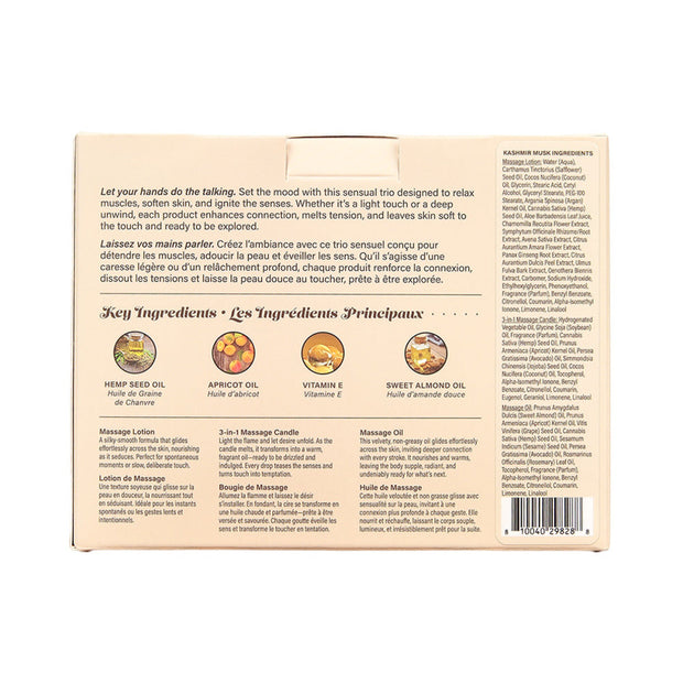 Earthly Body Hemp Seed Massage in a Box Gift Set Kashmir Musk