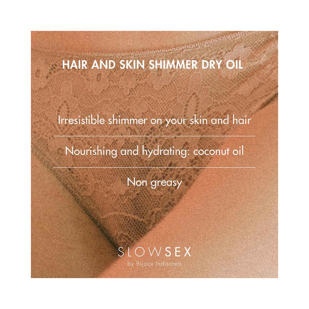 Bijoux Indiscrets Slow Sex Hair & Skin Shimmer Dry Oil 1 oz. - Headshop.com