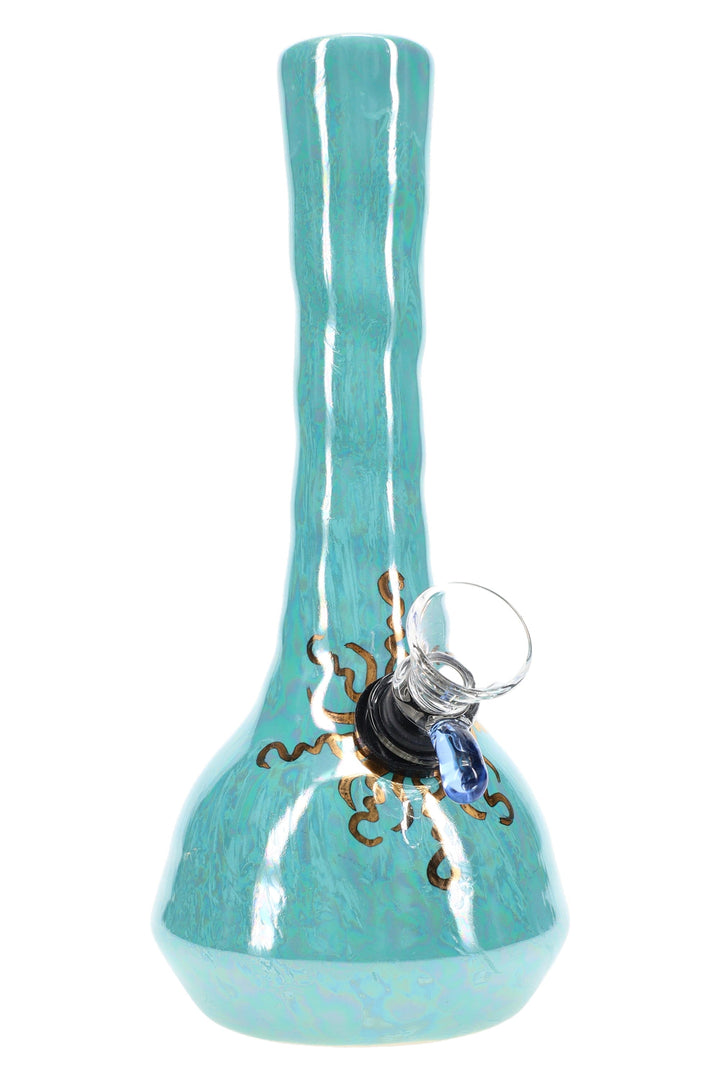 Ancient Creations Ceramics 6″ Ceramic Beaker Bong – 22K Gold – US-Made