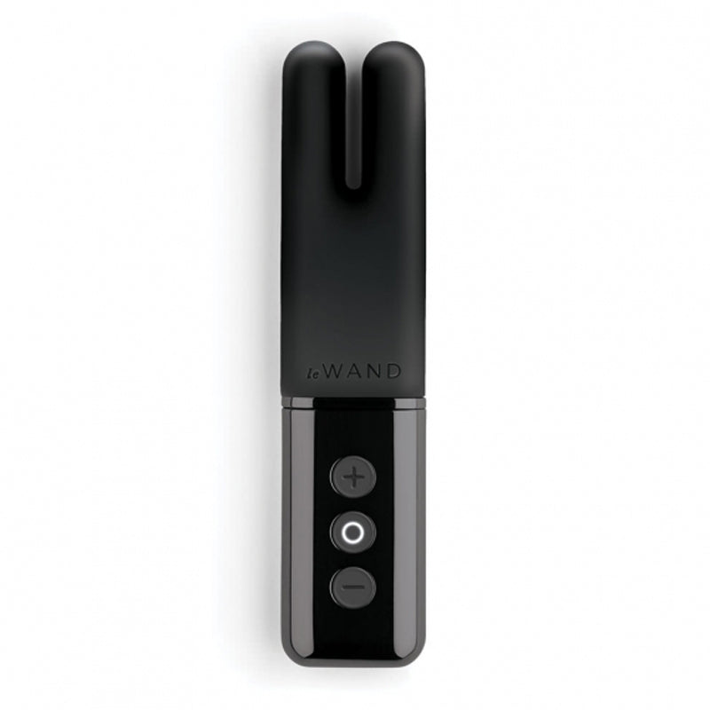 Le Wand Chrome Deux Rechargeable Silicone Mini Vibrator Black - Headshop.com