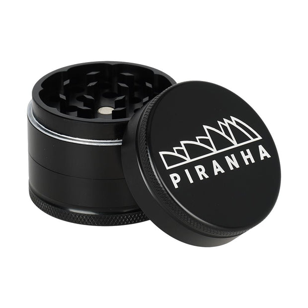 6CT BOX - Piranha Grind-and-Store Aluminum Grinder - 3pc / 2" / Black