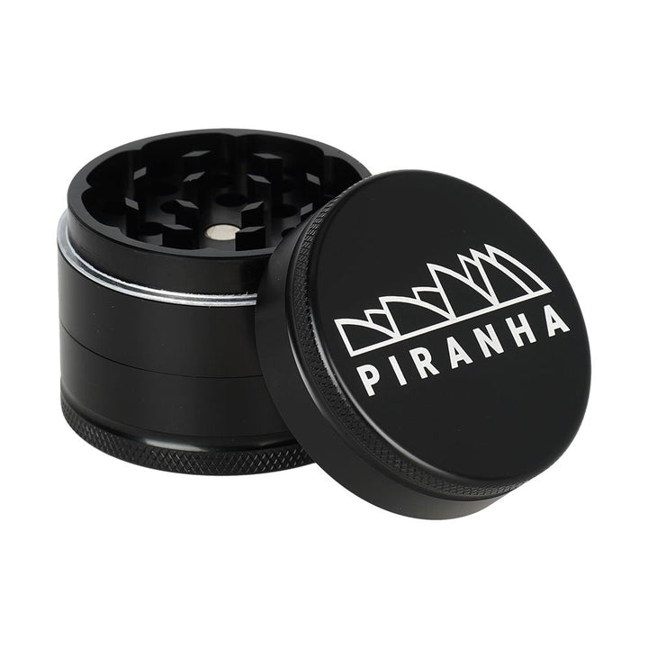 6CT BOX - Piranha Grind-and-Store Aluminum Grinder - 3pc / 2" / Black