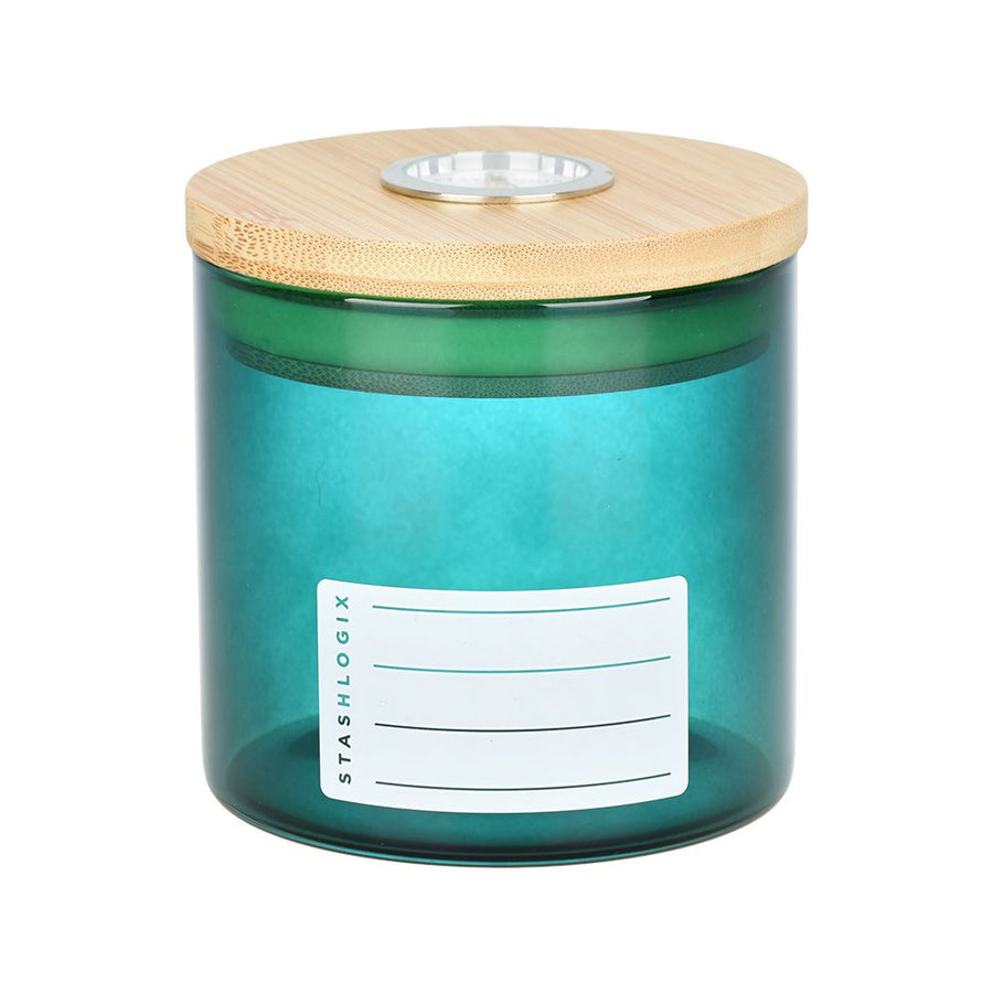 Stashlogix Bamboo Lid SmartJar w/ Analogue Humidity Sensor - Headshop.com