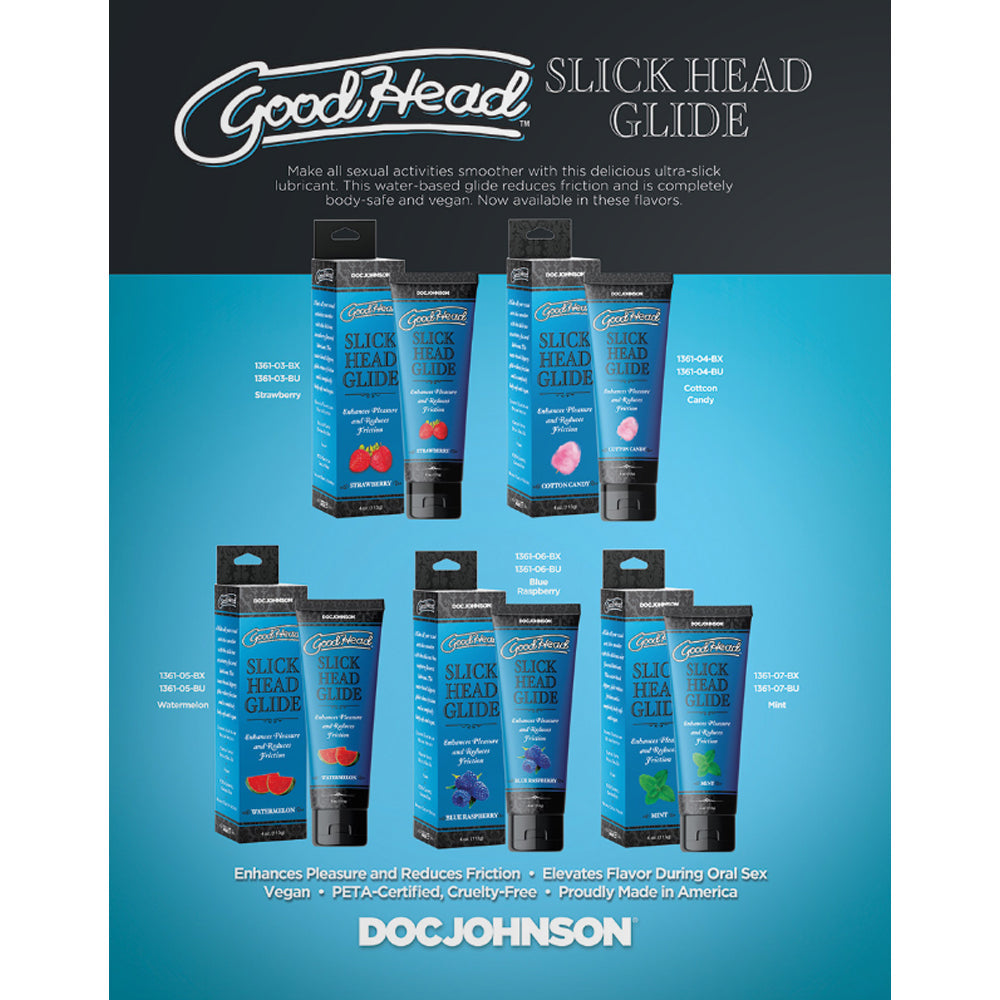 GoodHead Slick Head Glide Blue Raspberry 4 oz. Bulk - Headshop.com