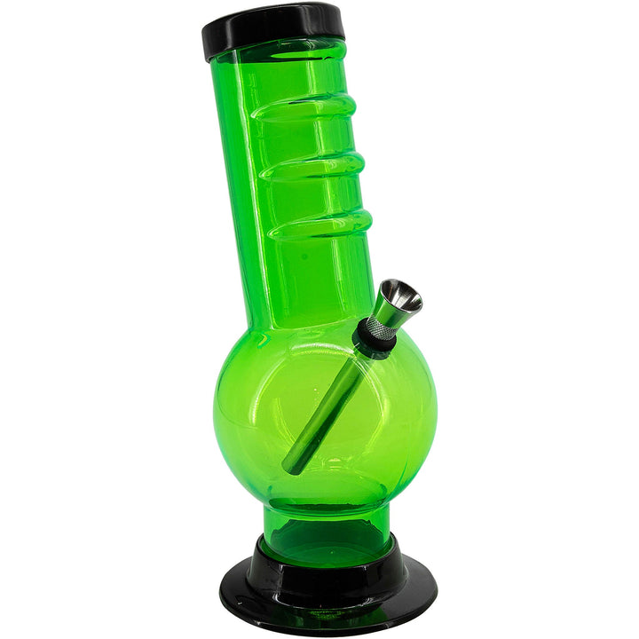 Acrylic Bent Neck Bubble Base Bong 9-12"