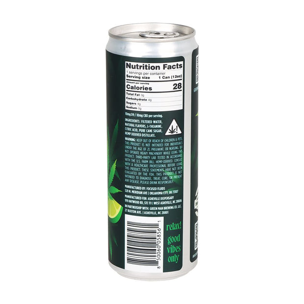 24CT CASE - Asheville Dispensary Green Man Nano Cannabis D9 Seltzer - Leasure Lime / 10MG D9 / 10MG CBD