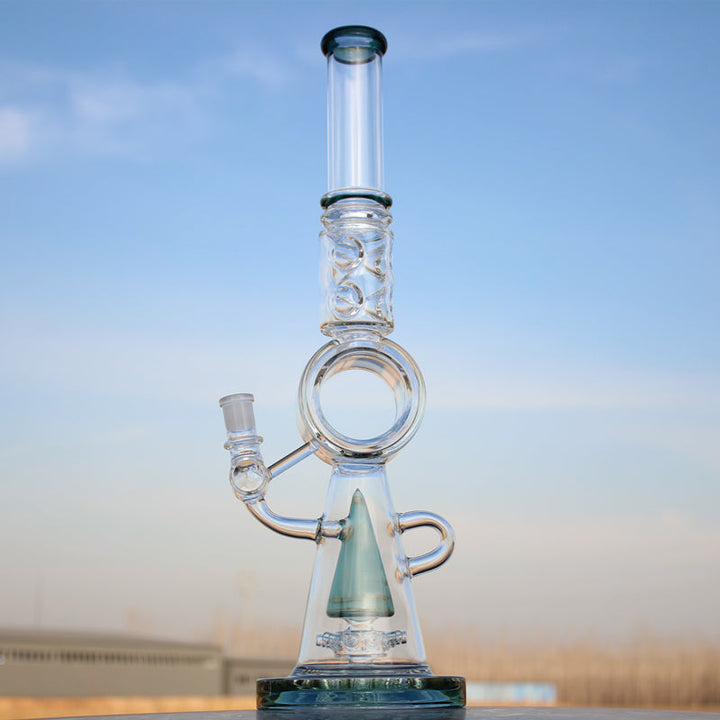 18.5" Recycler Style Donut Percolator Glass Water Pipe - Headshop.com