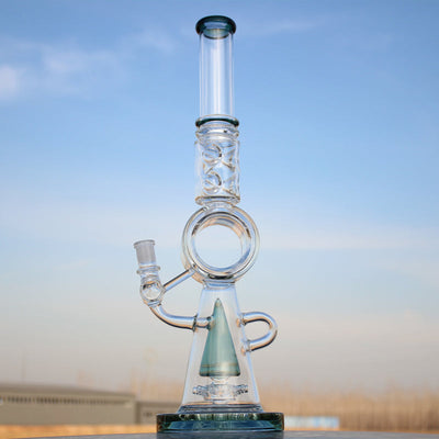 18.5" Recycler Style Donut Percolator Glass Water Pipe - Headshop.com