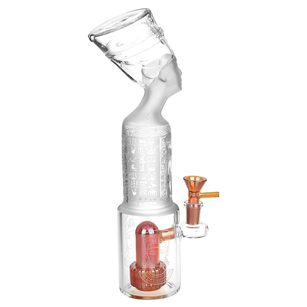 Pharoah Head Frosted Glass Water Pipe - 11.5" / 14mm F - Headshop.com