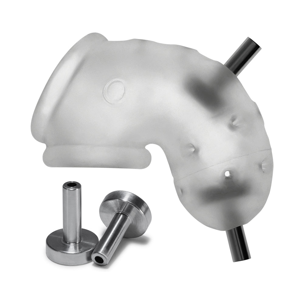 OxBalls Airlock Electro Air-Lite Vented Chastity Clear Ice - Headshop.com