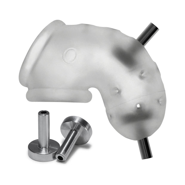 OxBalls Airlock Electro Air-Lite Vented Chastity Clear Ice - Headshop.com