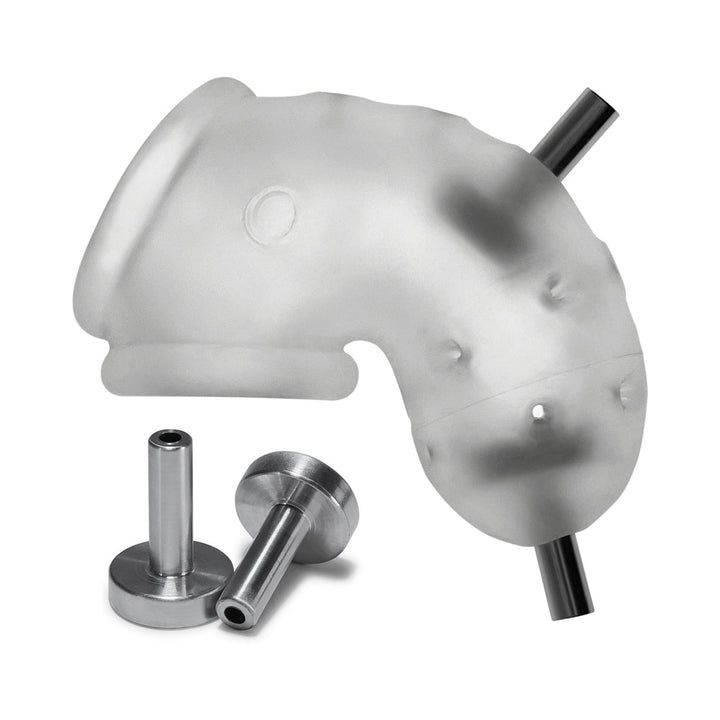 OxBalls Airlock Electro Air-Lite Vented Chastity Clear Ice - Headshop.com