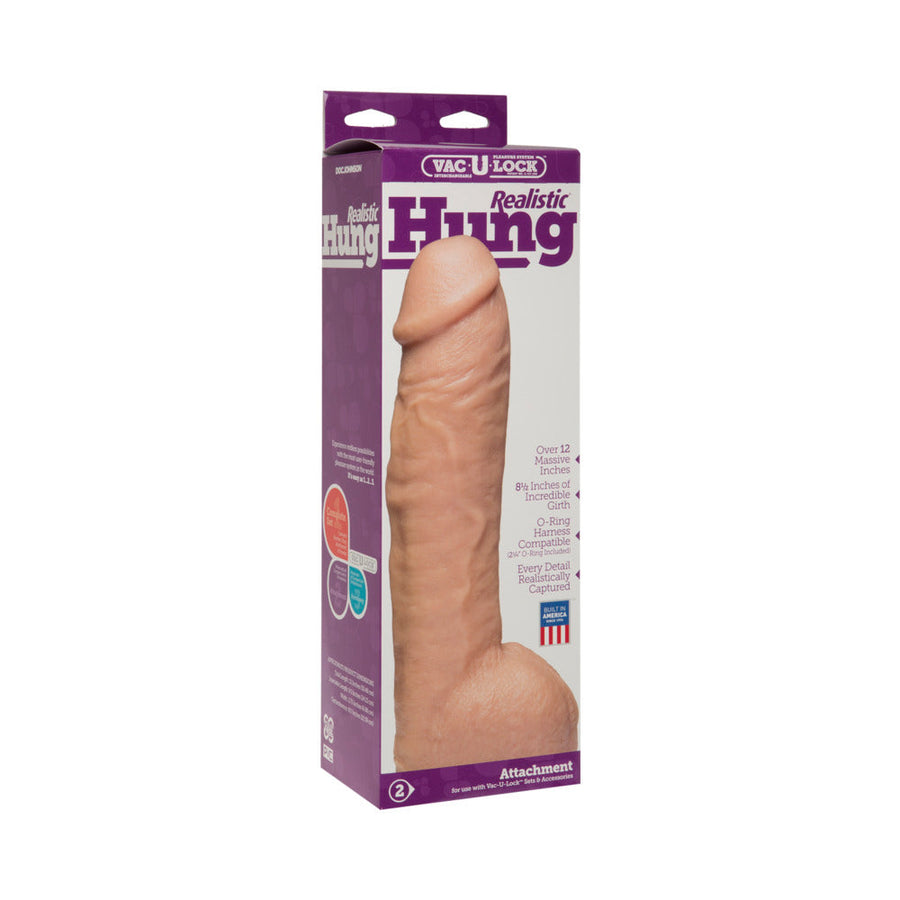 Vac-U-Lock - Realistic Hung White - Headshop.com