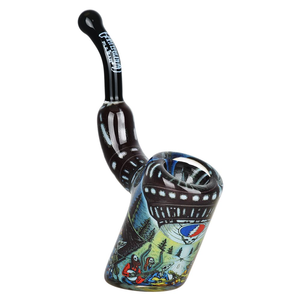 Grateful Dead x Pulsar Inside Print Bent Sherlock Pipe | 4" - Headshop.com