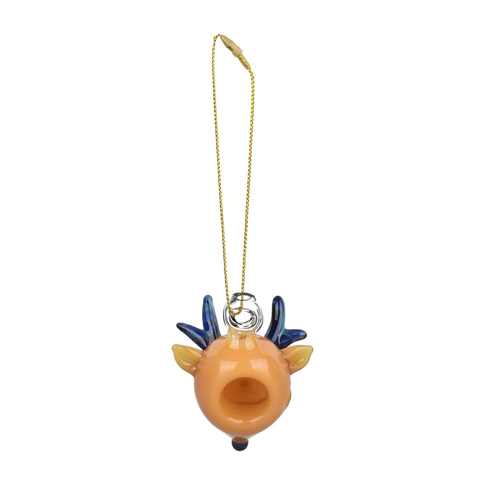 Santa's Secret Hangable Glass Christmas Ornament - 2.25" / Reindeer - Headshop.com