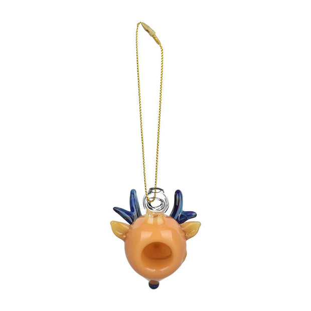 Santa's Secret Hangable Glass Christmas Ornament - 2.25" / Reindeer - Headshop.com