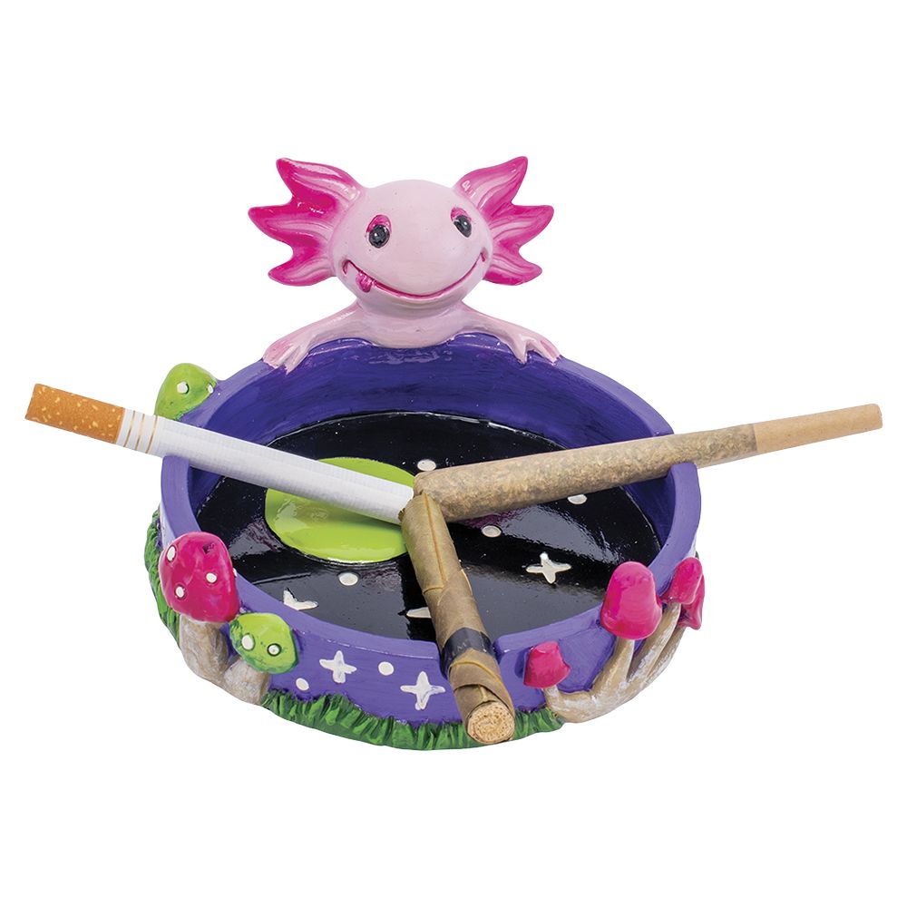 Fujima Pink Axolotl Star & Mushroom Ashtray - 5" x 4.5" - Headshop.com