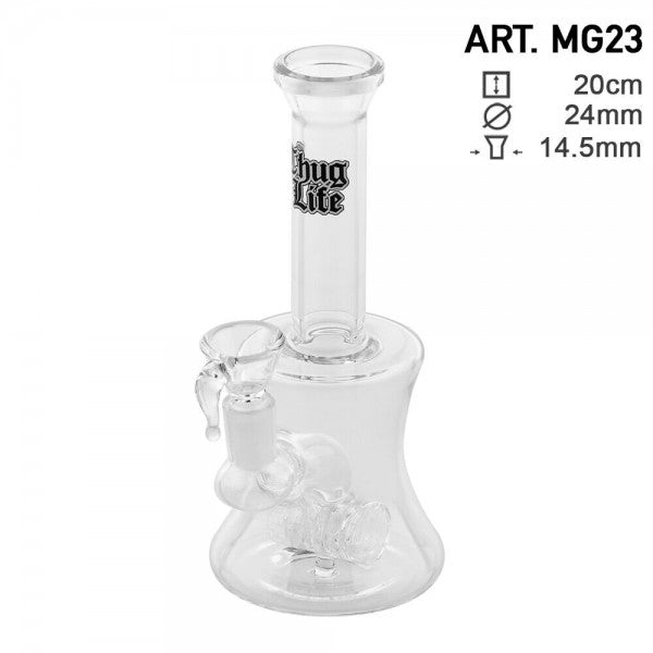 Thug Life | 8" Clear Water Pipe w/ Hammer Percolator - Headshop.com