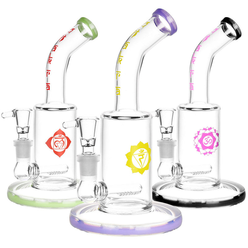 Inline Perc Chakra Water Pipe - 7.5" / 14mm F / Colors Vary - Headshop.com