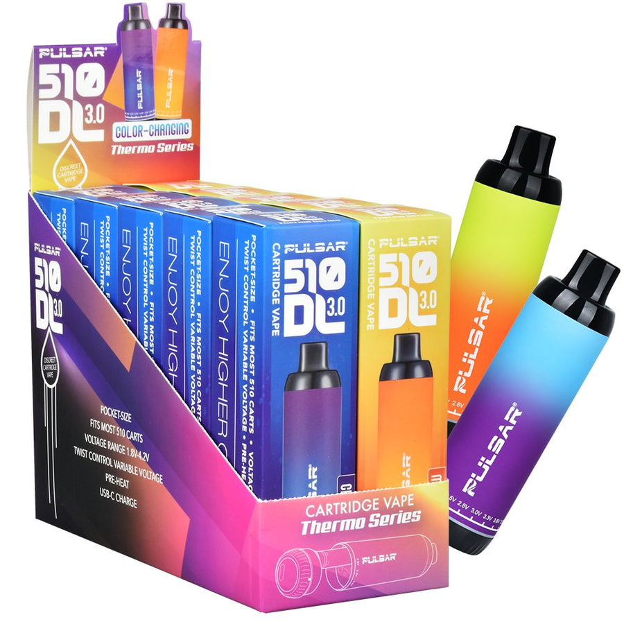 10CT DISPLAY - Pulsar 510 DL 3.0 THERMO Twist Variable Voltage Vape Pen - 650mAh / Assorted Colors - Headshop.com