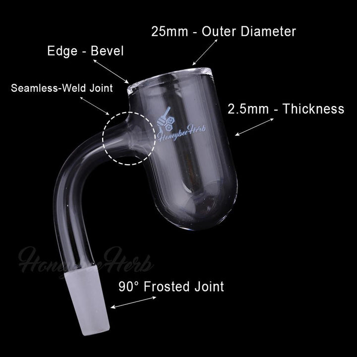 HONEY BEVEL DEEP BOWL QUARTZ BANGER - 90° DEGREE | BL - Headshop.com