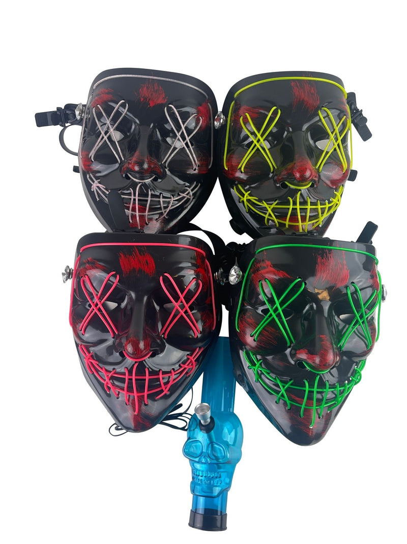 Light Up Black Plated Gas Mask Bong - Headshop.com