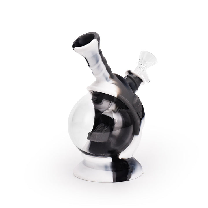 Ritual - 7.5'' Silicone Astro Bubbler - Black & White Marble - Headshop.com