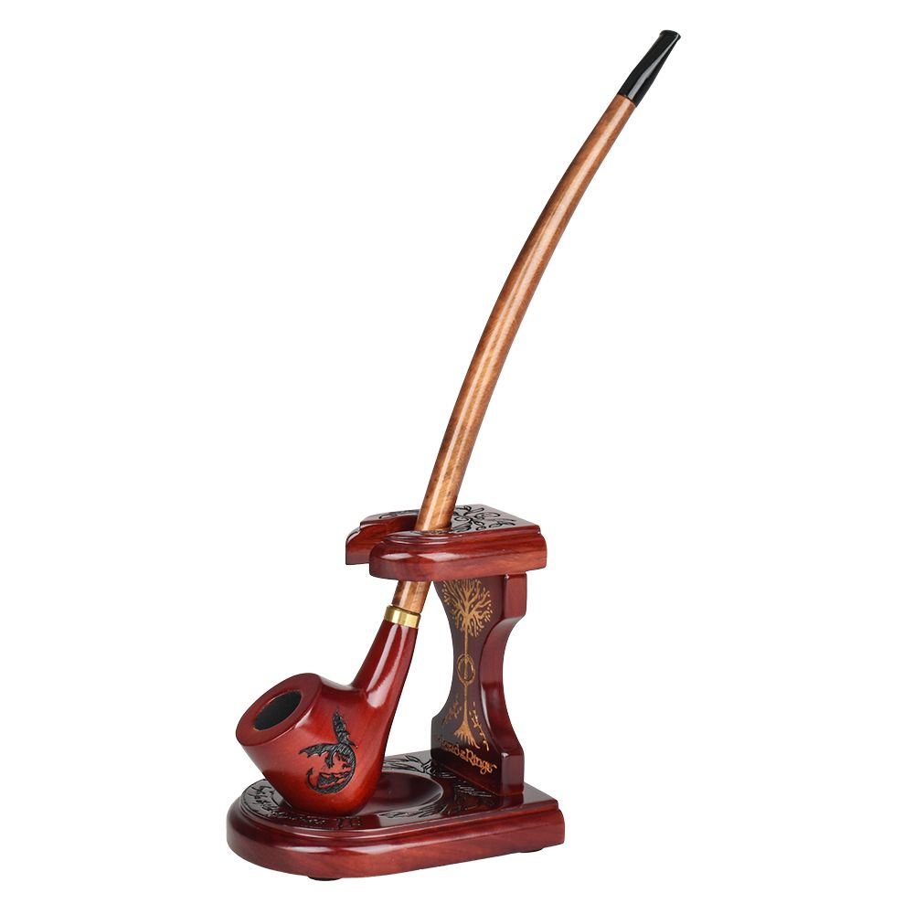 Pulsar Shire Pipes x LoTR SMAUG Pipe & MIDDLE-EARTH Pipe Stand Bundle - 11.5" - Headshop.com