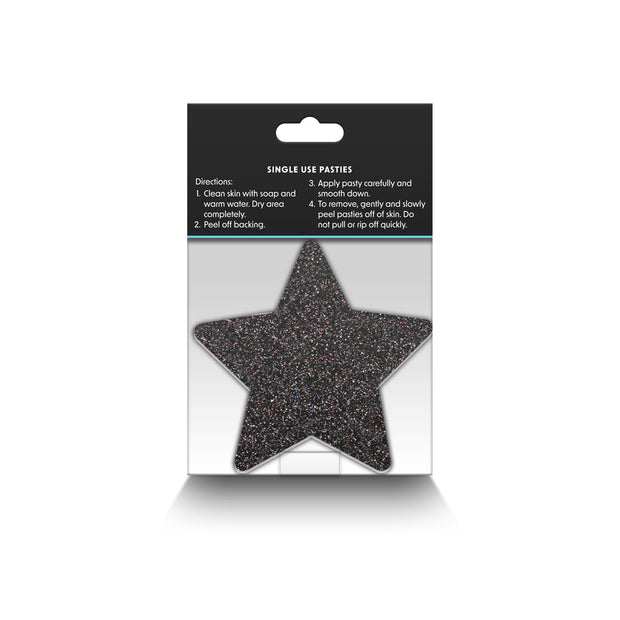 Pretty Pasties Glitter Stars Black/Gold 2 Pair - Headshop.com