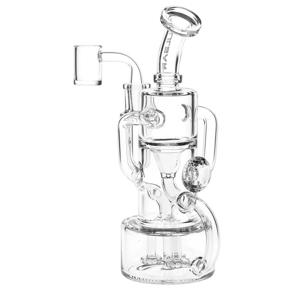 Pulsar Debonaire Diamond Triple Perc Glass Recycler Dab Rig - 9" / 14mm F / Clear - Headshop.com