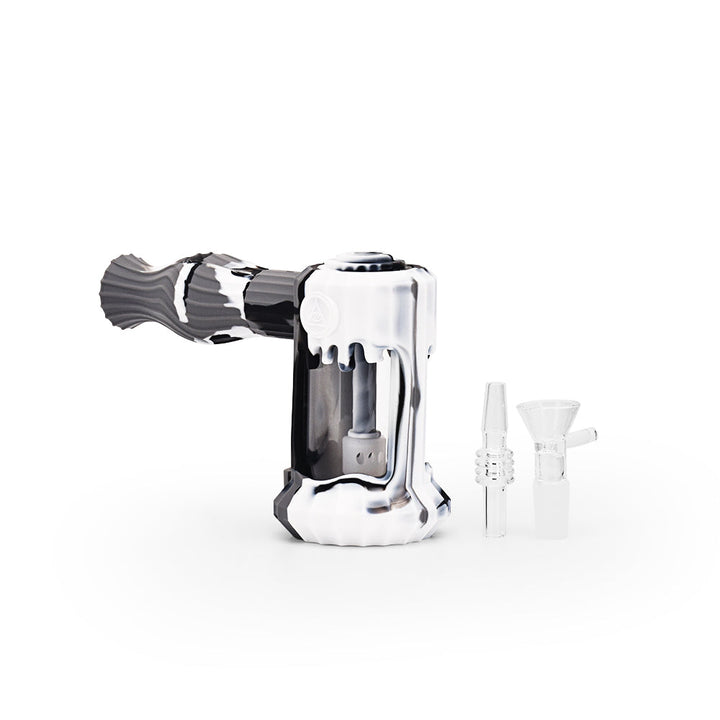 Ritual - 6'' Duality Silicone Dual Use Bubbler - Black & White Marble - Headshop.com