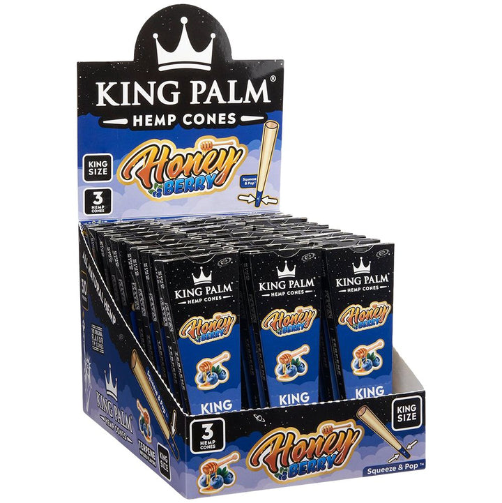 King Palm Hemp Cones | 3pc | King Size | 30pk Display - Headshop.com