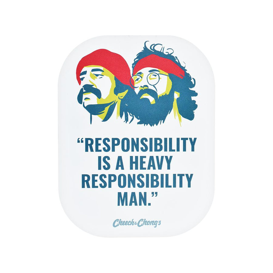 Cheech & Chong's x Pulsar Mini Magnetic Rolling Tray Lid- Responsibility/7"x5.5" - Headshop.com