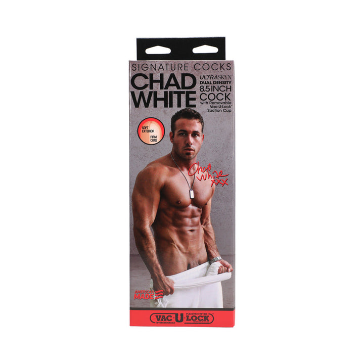 Signature Cocks - Chad White 8.5 Inch ULTRASKYN Cock with Removable Vac-U-Lock Suction Cup Vanilla - Headshop.com