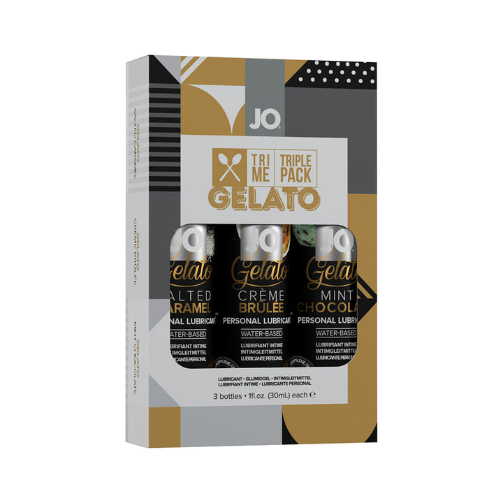 JO Tri Me Triple Pack Gelato Flavored Water-Based Lubricant 3-Pack - Headshop.com
